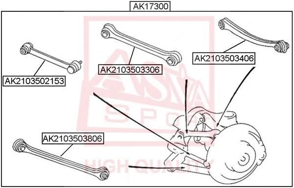 Control/Trailing Arm, wheel suspension (AK2103502153)