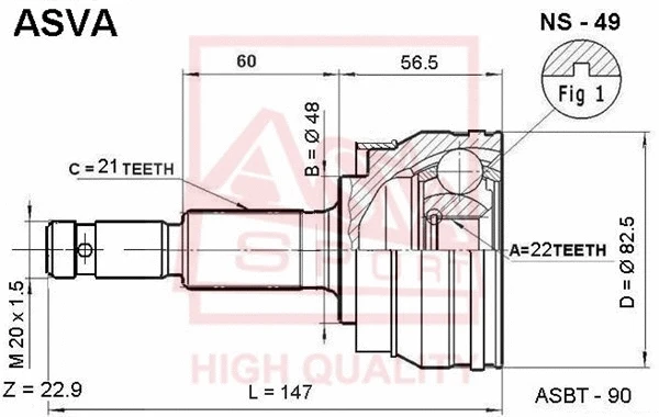 Joint Kit, drive shaft (NS-49)