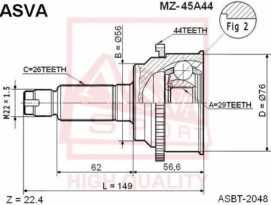Joint Kit, drive shaft (MZ-45A44)