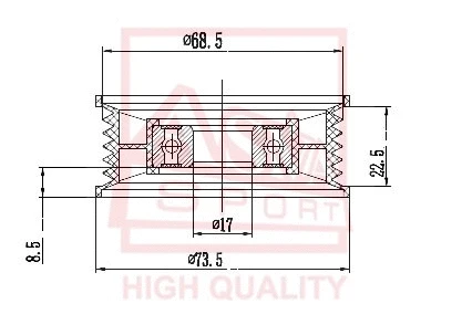Tensioner Pulley, V-belt (MZBP-004)