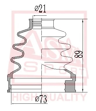Bellow, drive shaft (ASBT-INC11X)