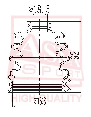 Bellow, drive shaft (ASBT-30)