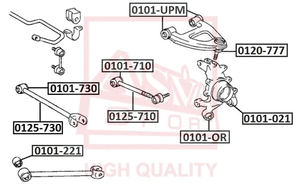 Mounting, control/trailing arm (0101-UPM)
