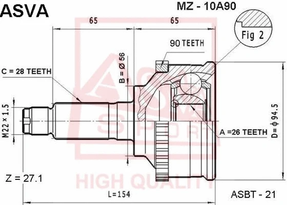 Joint Kit, drive shaft (MZ-10A90)