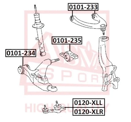 Mounting, control/trailing arm (0101-233)