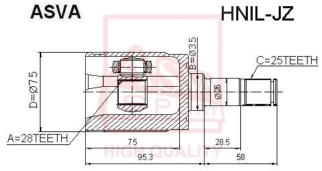 Joint Kit, drive shaft (HNIL-JZ)