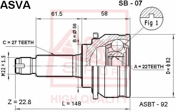 Joint Kit, drive shaft (SB-07)