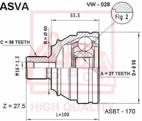 Joint Kit, drive shaft (VW-028)