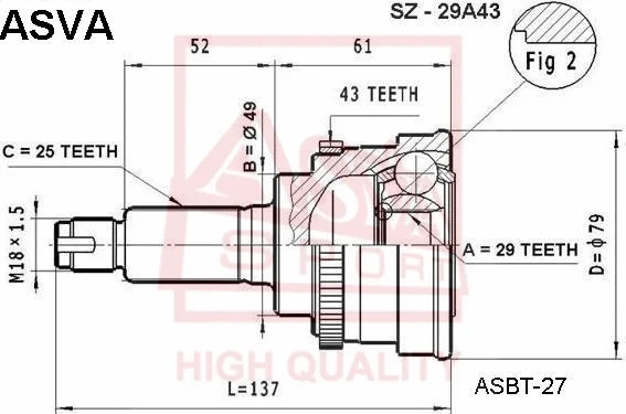 Joint Kit, drive shaft (SZ-29A43)