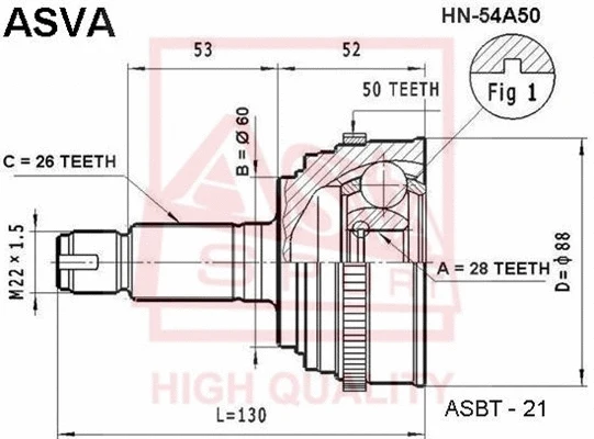 Joint Kit, drive shaft (HN-54A50)
