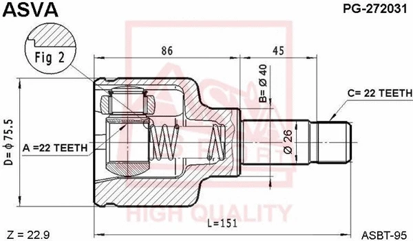 Joint Kit, drive shaft (PG-272031)