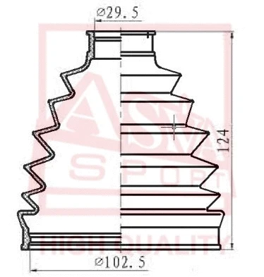 Bellow, drive shaft (ASBT-504)