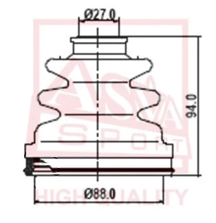 Bellow, drive shaft (ASBT-137)