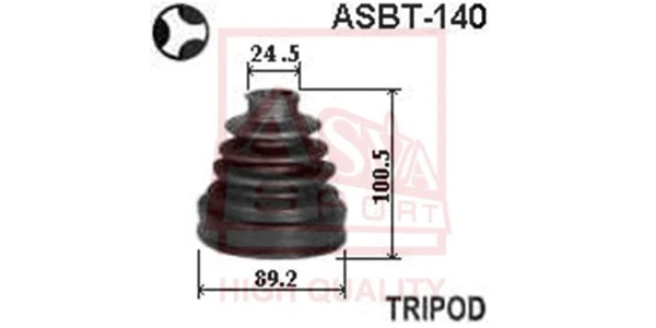 Bellow, drive shaft (ASBT-140)