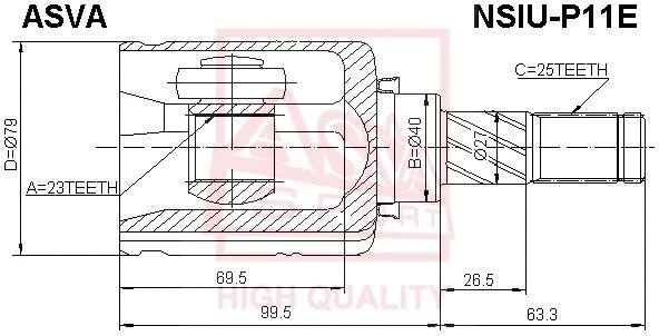 Joint Kit, drive shaft (NSIU-P11E)