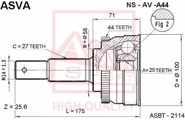 Joint Kit, drive shaft (NS-AV-A44)