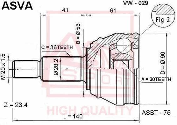 Joint Kit, drive shaft (VW-029)