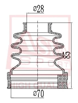 Bellow, drive shaft (ASBT-INP12)