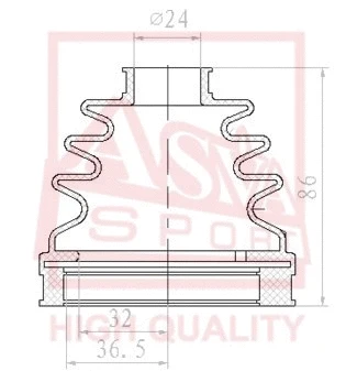 Bellow, drive shaft (ASBT-INB6A1)