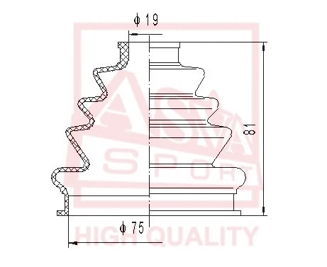 Bellow, drive shaft (ASBT-171)