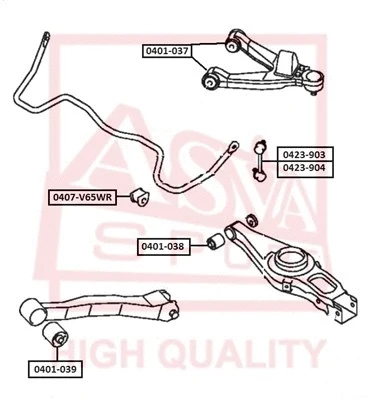 Bushing, stabiliser bar (0407-V65WR)