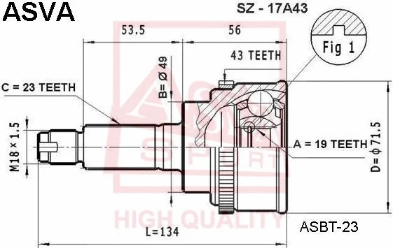 Joint Kit, drive shaft (SZ-17A43)