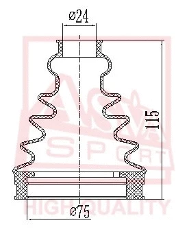 Bellow, drive shaft (ASBT-INA61)