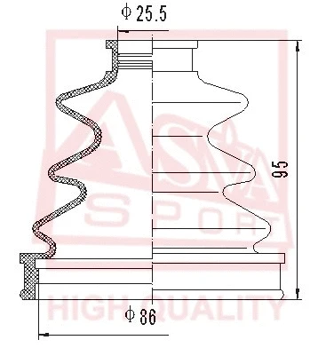 Bellow, drive shaft (ASBT-139)