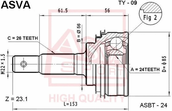 Joint Kit, drive shaft (TY-09)