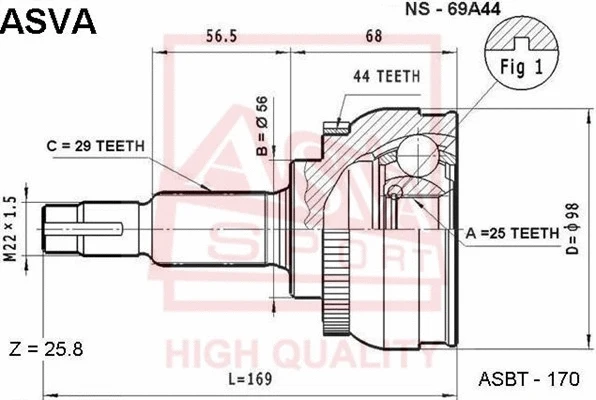 Joint Kit, drive shaft (NS-69A44)