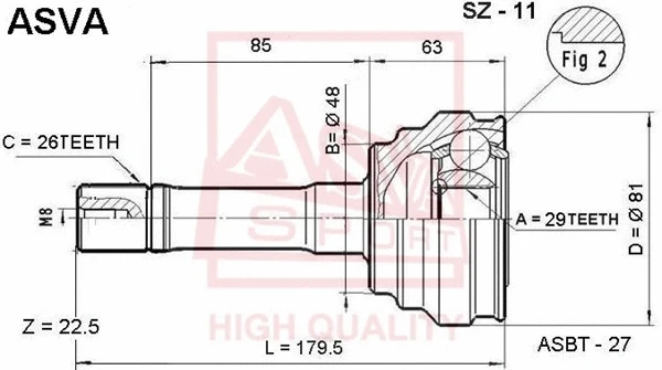 Joint Kit, drive shaft (SZ-11)