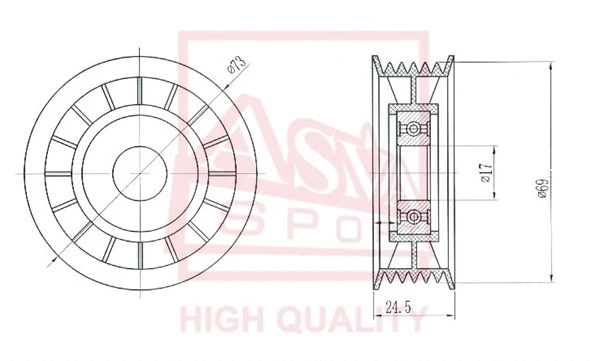 Tensioner Pulley, V-belt (FDBP-017)