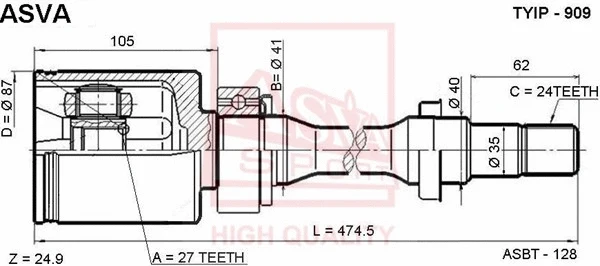 Joint Kit, drive shaft (TYIP-909)