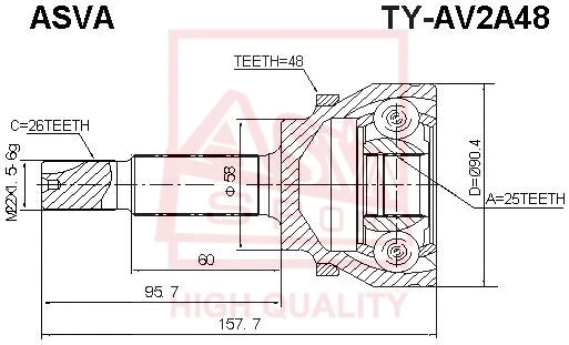 Joint Kit, drive shaft (TY-AV2A48)