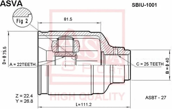 Joint Kit, drive shaft (SBIU-1001)