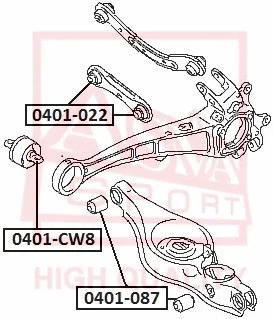 Mounting, control/trailing arm (0401-022)