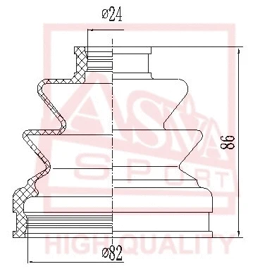 Bellow, drive shaft (ASBT-46)
