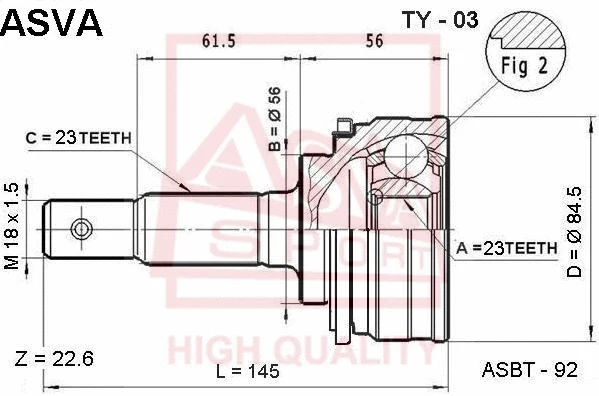 Joint Kit, drive shaft (TY-03)