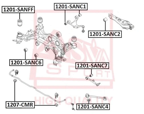 Bushing, stabiliser bar (1207-CMR)