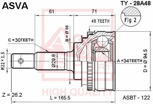 Joint Kit, drive shaft (TY-28A48)