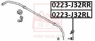 Link/Coupling Rod, stabiliser bar (0223-J32RL)