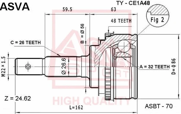Joint Kit, drive shaft (TY-CE1A48)