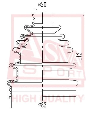 Bellow, drive shaft (ASBT-UN)