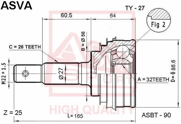 Joint Kit, drive shaft (TY-27)
