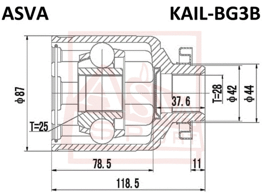 Joint Kit, drive shaft (KAIL-BG3B)