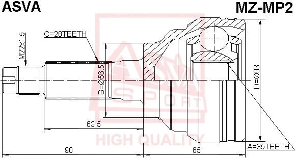 Joint Kit, drive shaft (MZ-MP2)