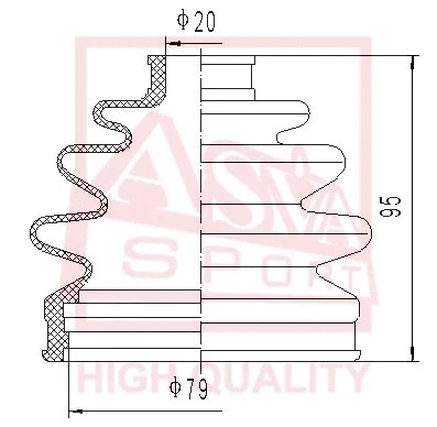 Bellow, drive shaft (ASBT-2059)