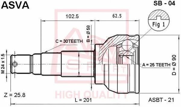 Joint Kit, drive shaft (SB-04)