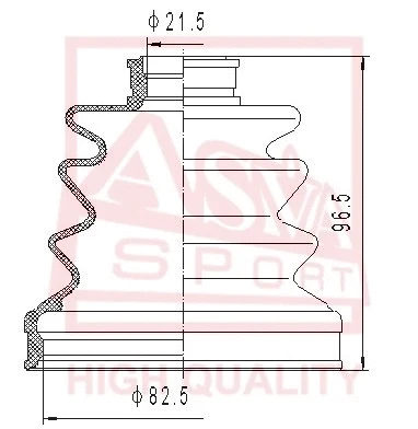 Bellow, drive shaft (ASBT-84)