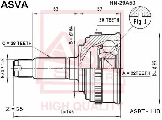 Joint Kit, drive shaft (HN-29A50)